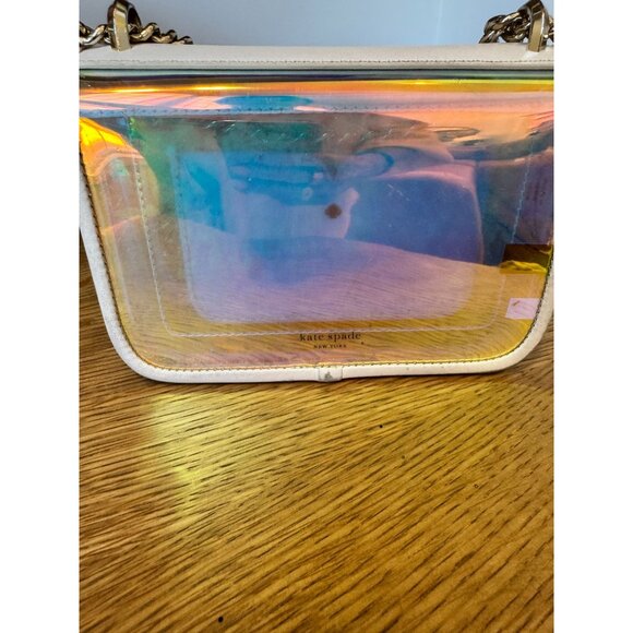 Kate Spade Optic White Hologram Iridescent Nicola Bag 7" X 5" X 2" - Picture 7 of 16